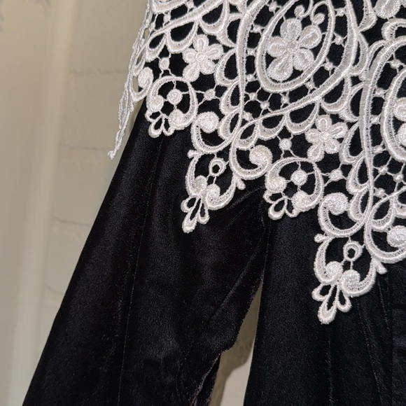 Scott McClintock dress velvet lace vintage sz 8 off the shoulder lined - Picture 4 of 8